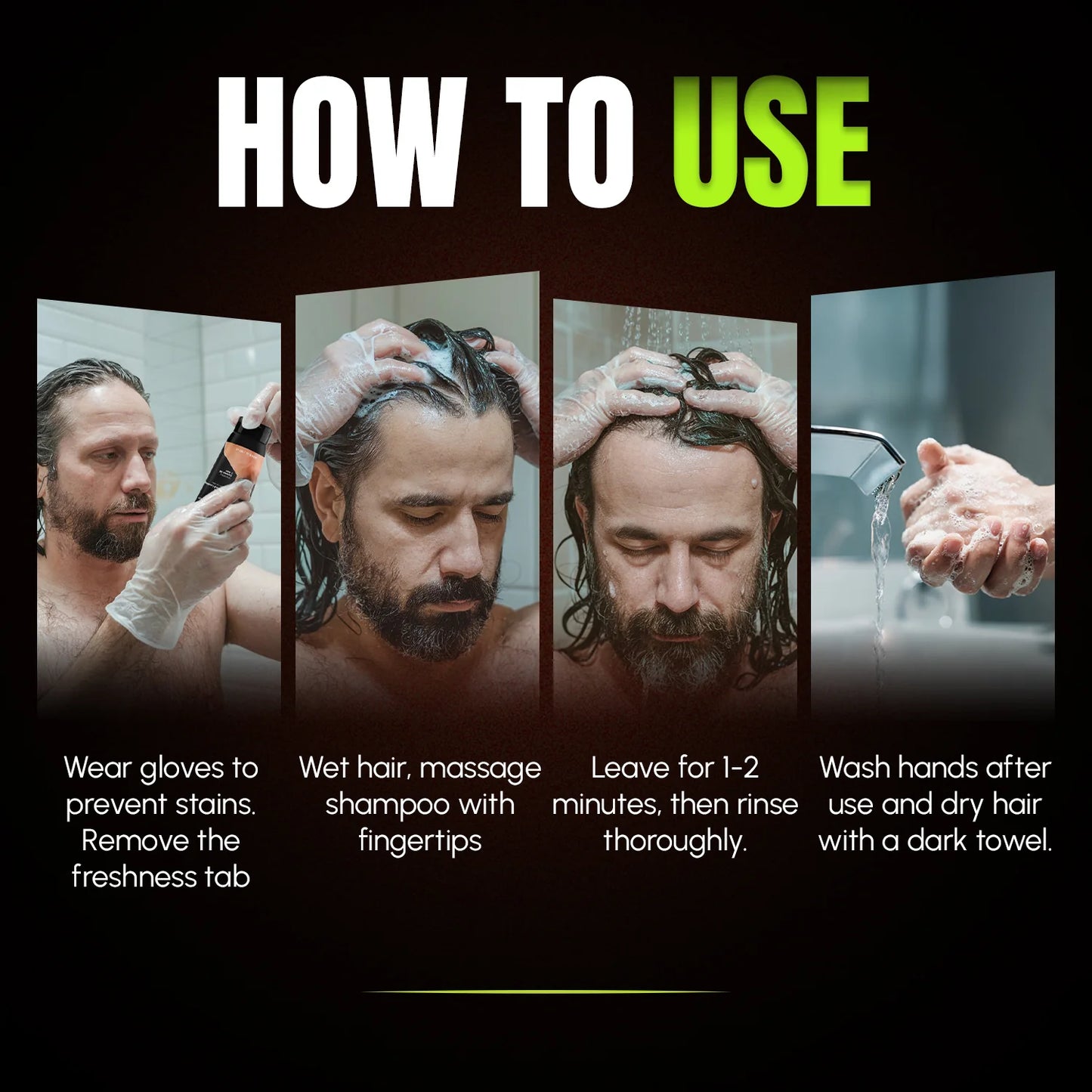 Herbishh Gray Reducing Shampoo for Men – Natural 3-in-1 Hair Darkening & Conditioning Shampoo – Ammonia-Free Formula for Hair & Beard (200ml)
