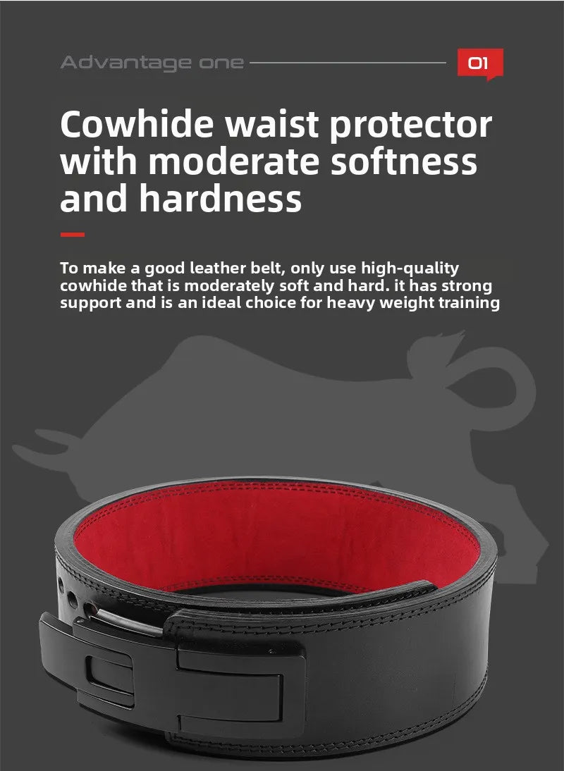 Cowhide & Fiber Blend Fitness Weightlifting Belt