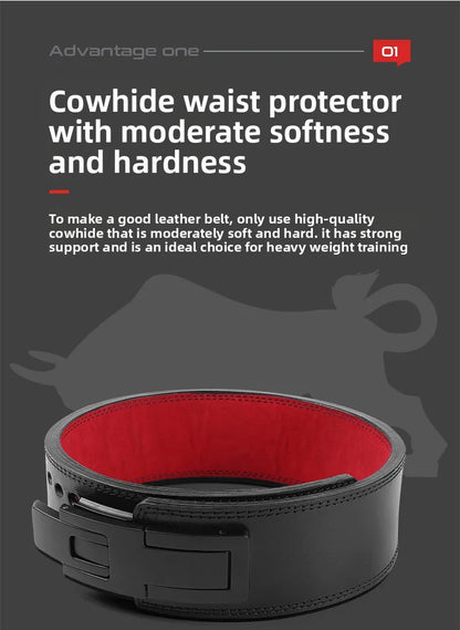 Cowhide & Fiber Blend Fitness Weightlifting Belt