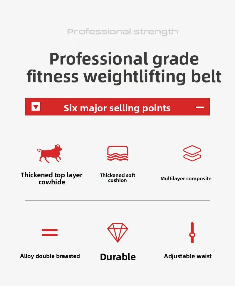 Cowhide & Fiber Blend Fitness Weightlifting Belt
