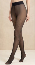 Fleece Lined Polka Dot Sheer Tights – Thermal Winter Tights