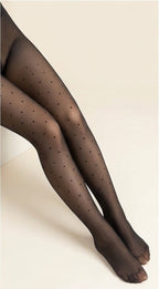 Fleece Lined Polka Dot Sheer Tights – Thermal Winter Tights
