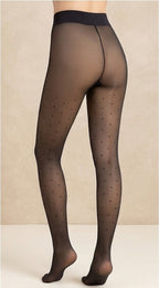 Fleece Lined Polka Dot Sheer Tights – Thermal Winter Tights